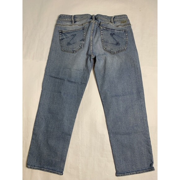 🌻2 for $20 🌻 SILVER Tyler Jeans Womens 33 Ankle Crop Blue Faded Retro - Picture 2 of 9